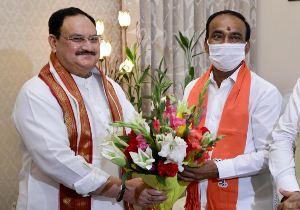  Shri Eatala Rajender met Hon'ble BJP National President Shri J.P. Nadda after joining BJP