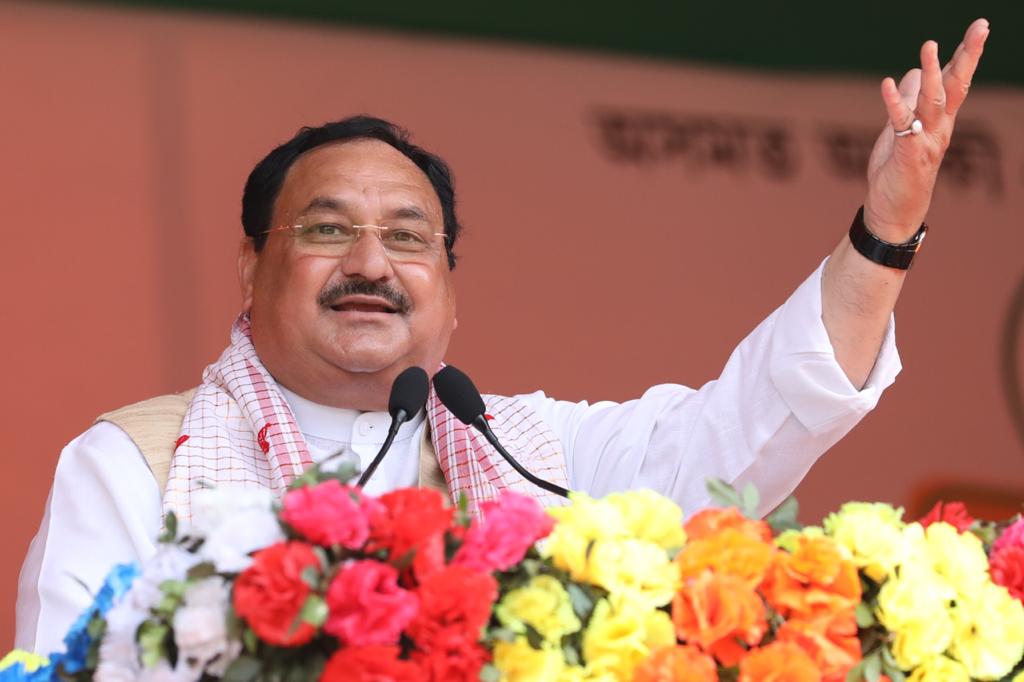  BJP National President Shri J.P. Nadda addressing a public meeting in Patacharkuchi (Assam)