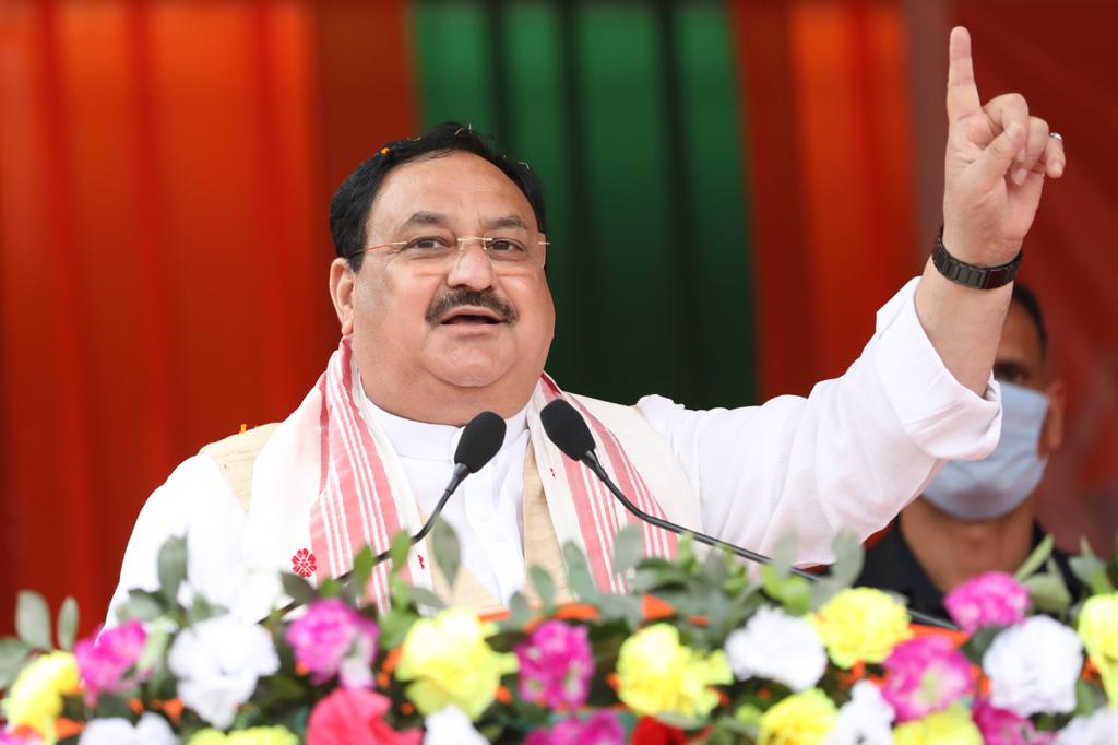  Hon'ble BJP National President Shri J.P. Nadda addressing a public rally in Dharmapur, Distt. nalbari (Assam).