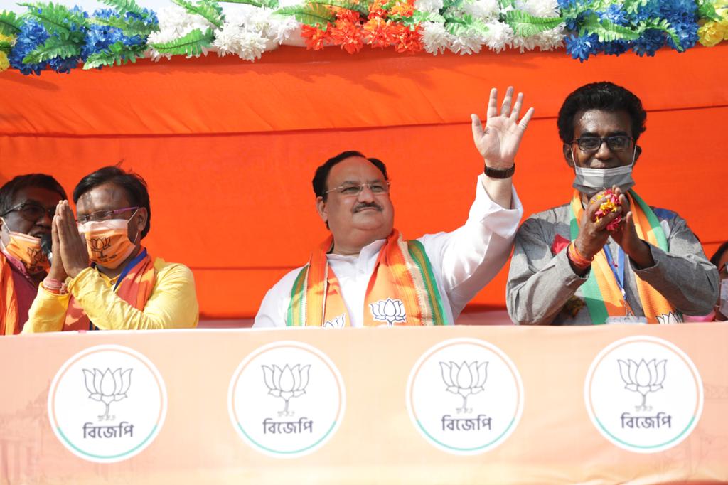  BJP National President Shri J.P. Nadda ji's road shows in Kalna and Khadaghosh (West Bengal)