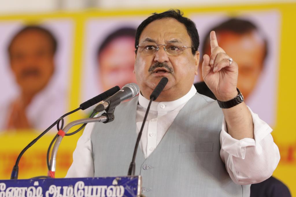  Hon'ble BJP National President Shri J.P. Nadda addressing a public meeting in Tittakudi (Tamil Nadu)