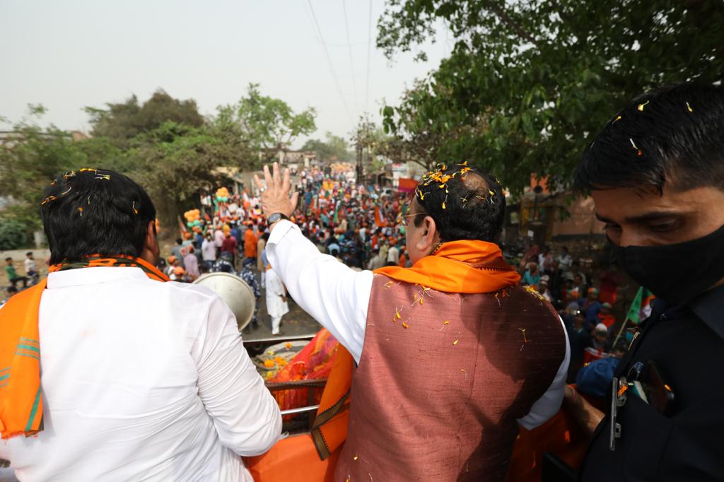  Road show of BJP National President Shri J.P. Nadda in Bally, Howrah (West Bengal)