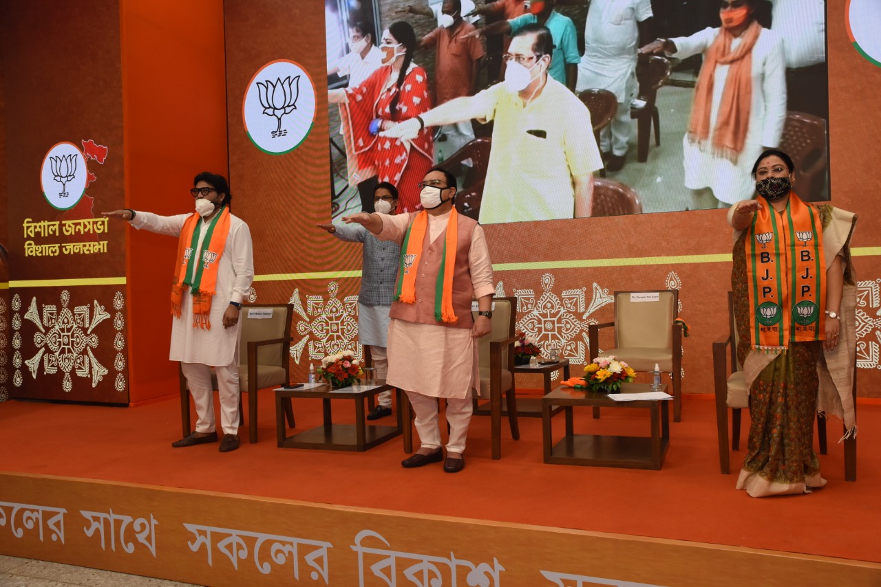 Photographs : BJP National President Shri J.P. Nadda addressing virtual 'Vishal Jan Sabha' on the occasion of Birth Anniversary of Dr. Syama Prasad Mookerjee