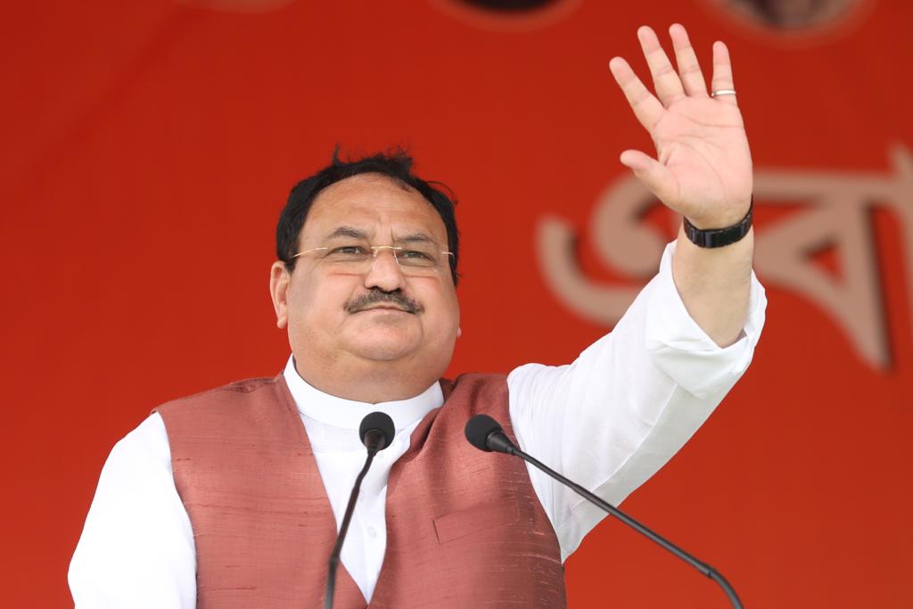  BJP National President Shri J.P. Nadda addressing a public meeting in Hoogly (West Bengal)