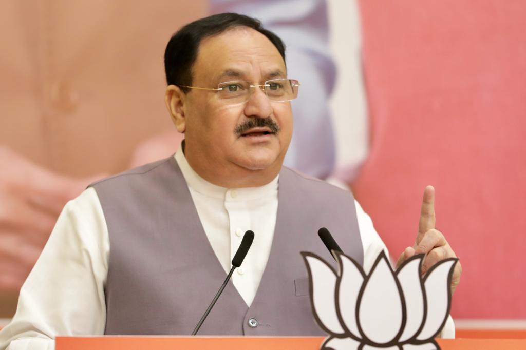 Photographs : BJP National President Shri J.P. Nadda on theoccasion of Bhoomi Poojan & laying foundation stone of U'khand BJP StateOffice via video conferencing