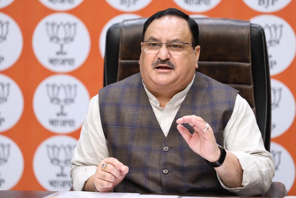 Photographs : BJP National President Shri J.P. Nadda interacting with Tripura State BJP Office Bearers via video conferencing