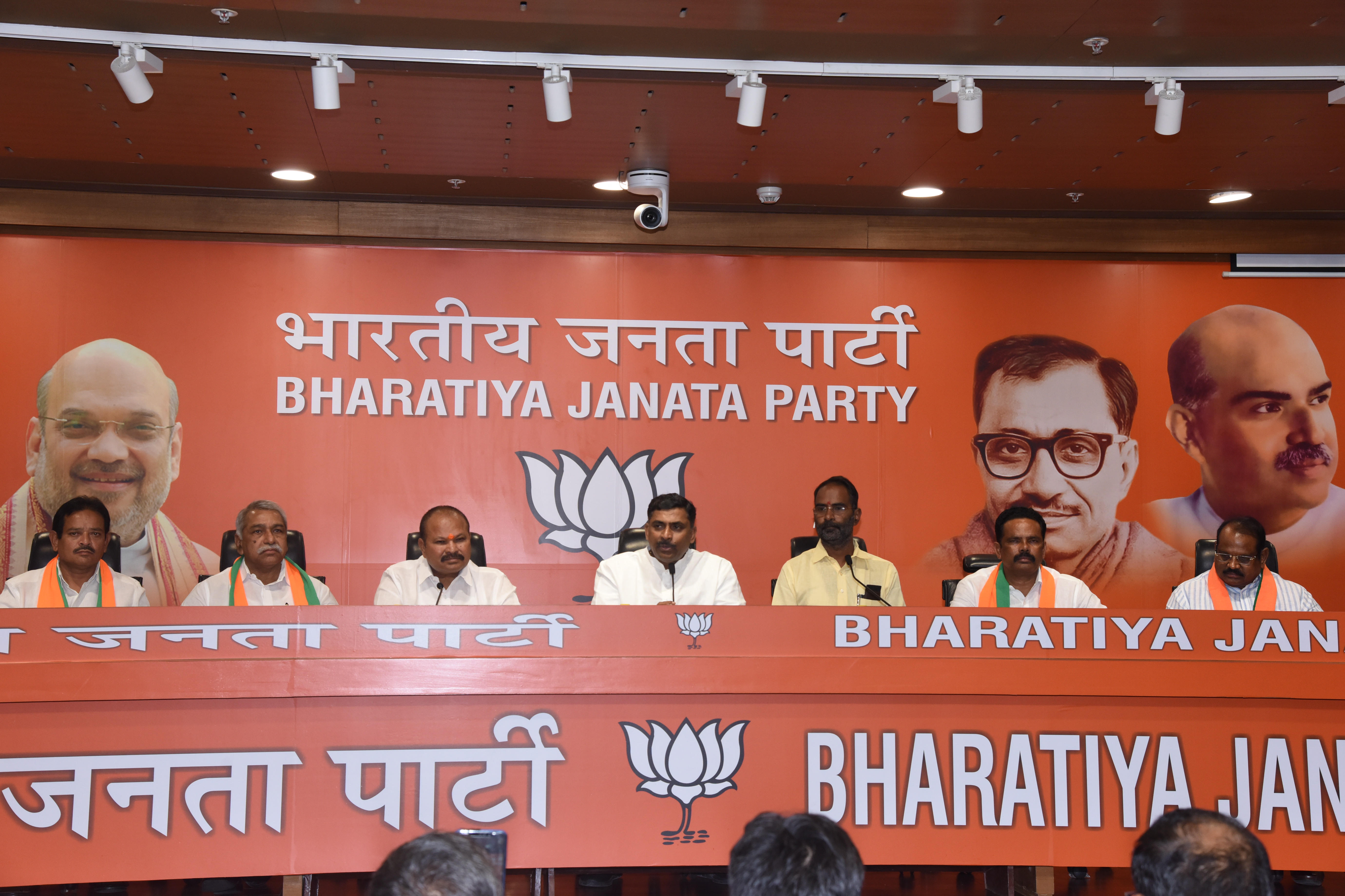  TDP & Congress leaders from Telengana joining BJP in presence of BJP Working President Shri J.P. Nadda at BJP HQ 6A, Deendayal Upadhyay Marg, New Delhi