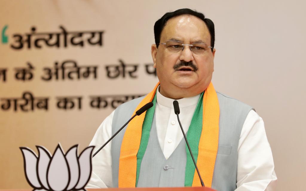 Photographs : BJP National President Shri J.P. Nadda given in Hon'ble Prime Minister Shri Narendra Modi ji's interaction withparty karyakartas on Pt. Deendayal Upadhyaya ji's jayanti