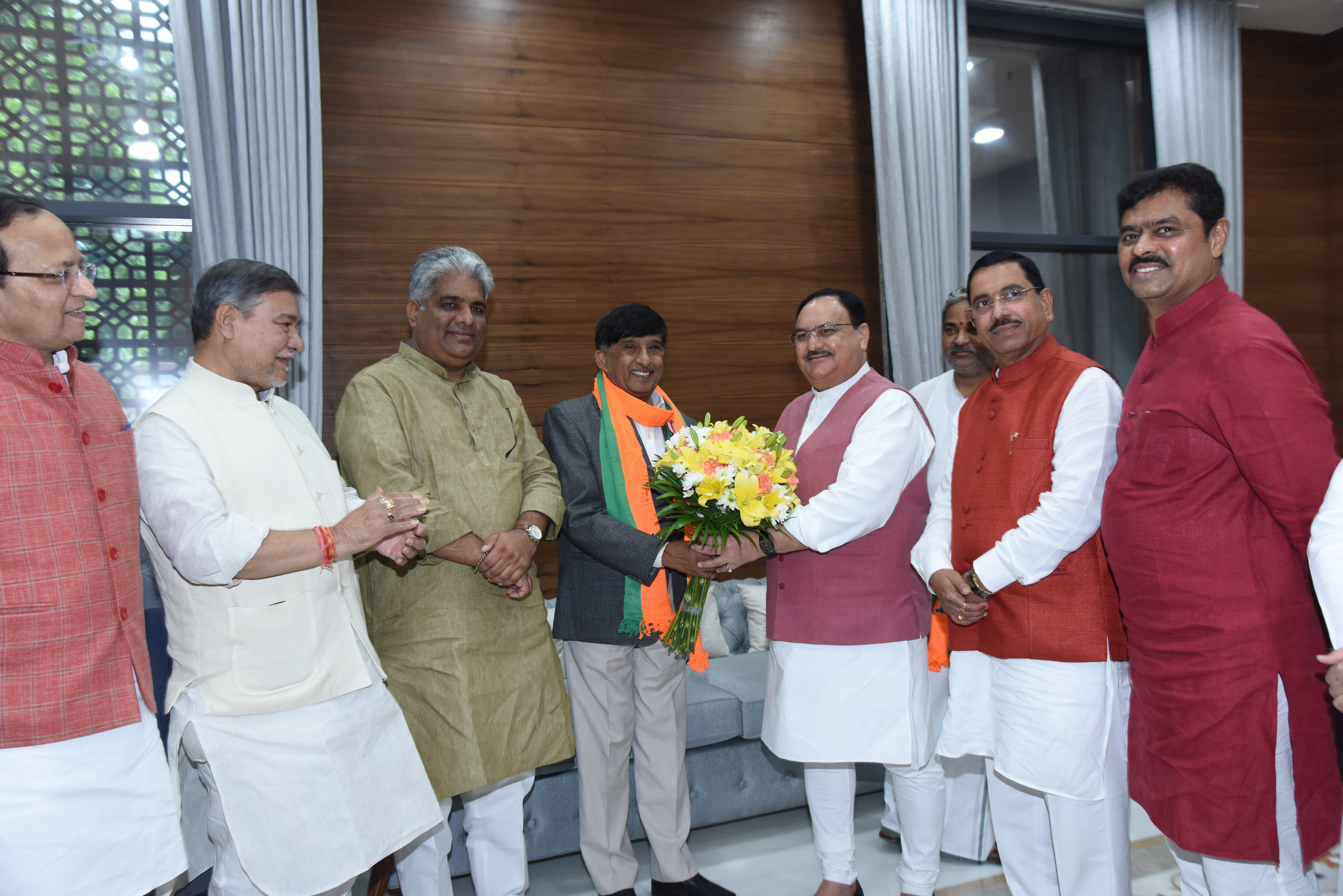 Former MP (Rajya Sabha) from Karyakarta Shri K.C. Ramamurthy joining BJP in the presience of BJP Working President, Shri J.P. Nadda at BJP HQ 6A DDU Marg, New Delhi.