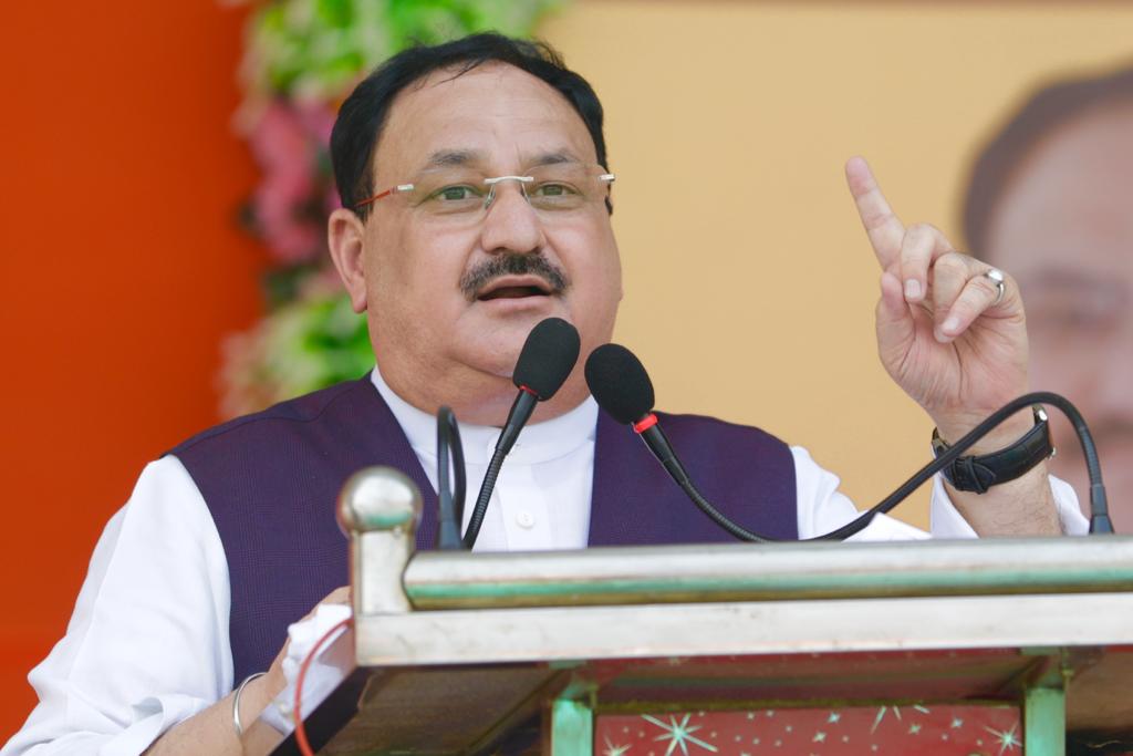 Photographs : BJP National President Shri J.P. Nadda addressing a public rally at Kila Maidan, Buxar (Bihar)