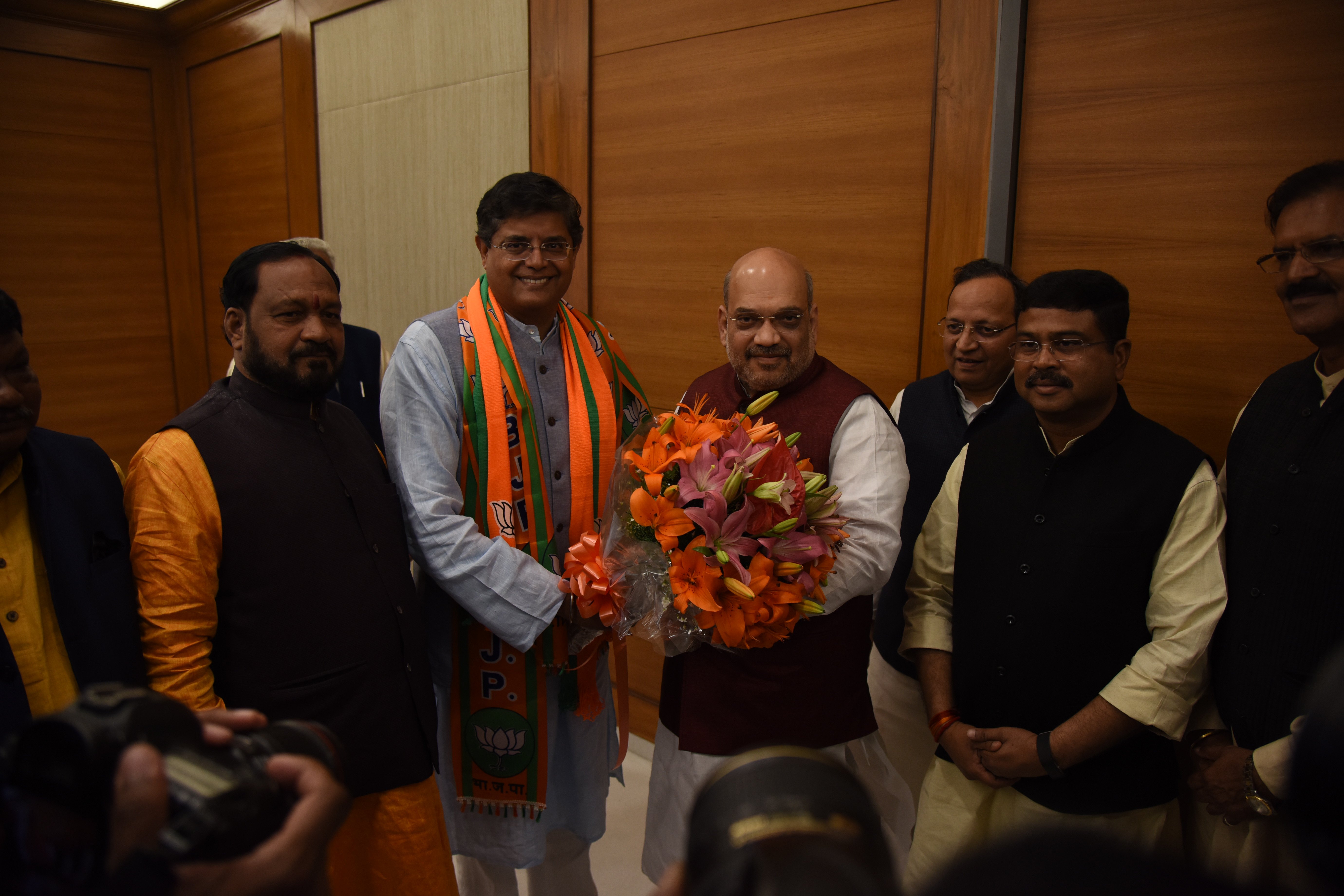 Photographs : Former BJD Leader, Shri Baijayant Jay Panda joining BJP in presence of BJP National President Shri Amit Shah at BJP HQ, 6A Deendayal Upadhyay Marg, New Delhi.