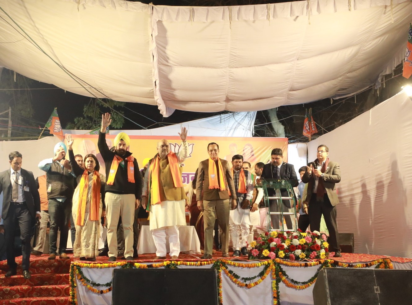 Photographs : Hon'ble Home Minister Shri Amit Shah addressing a public meeting at Inder Puri & Road show in Karol Bagh Vidhansabha (Delhi)