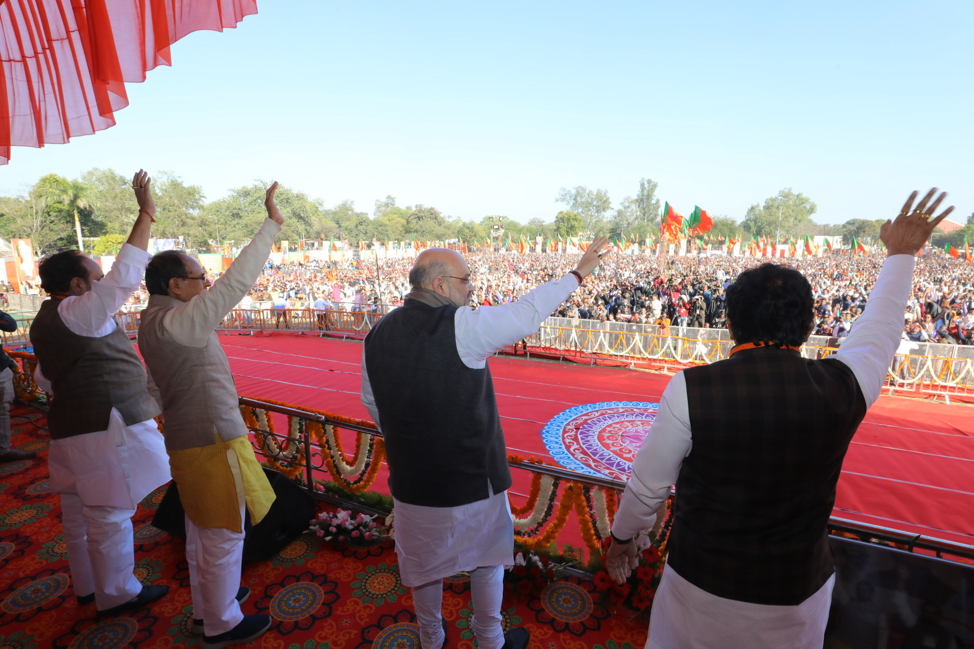 Photographs : Hon'ble Home Minister and BJP National President Shri Amit Shah addressing a public meeting under Jan Jagran Abhiyan on CAA-2019 at Garrison Ground, Jabalpur (M.P.)