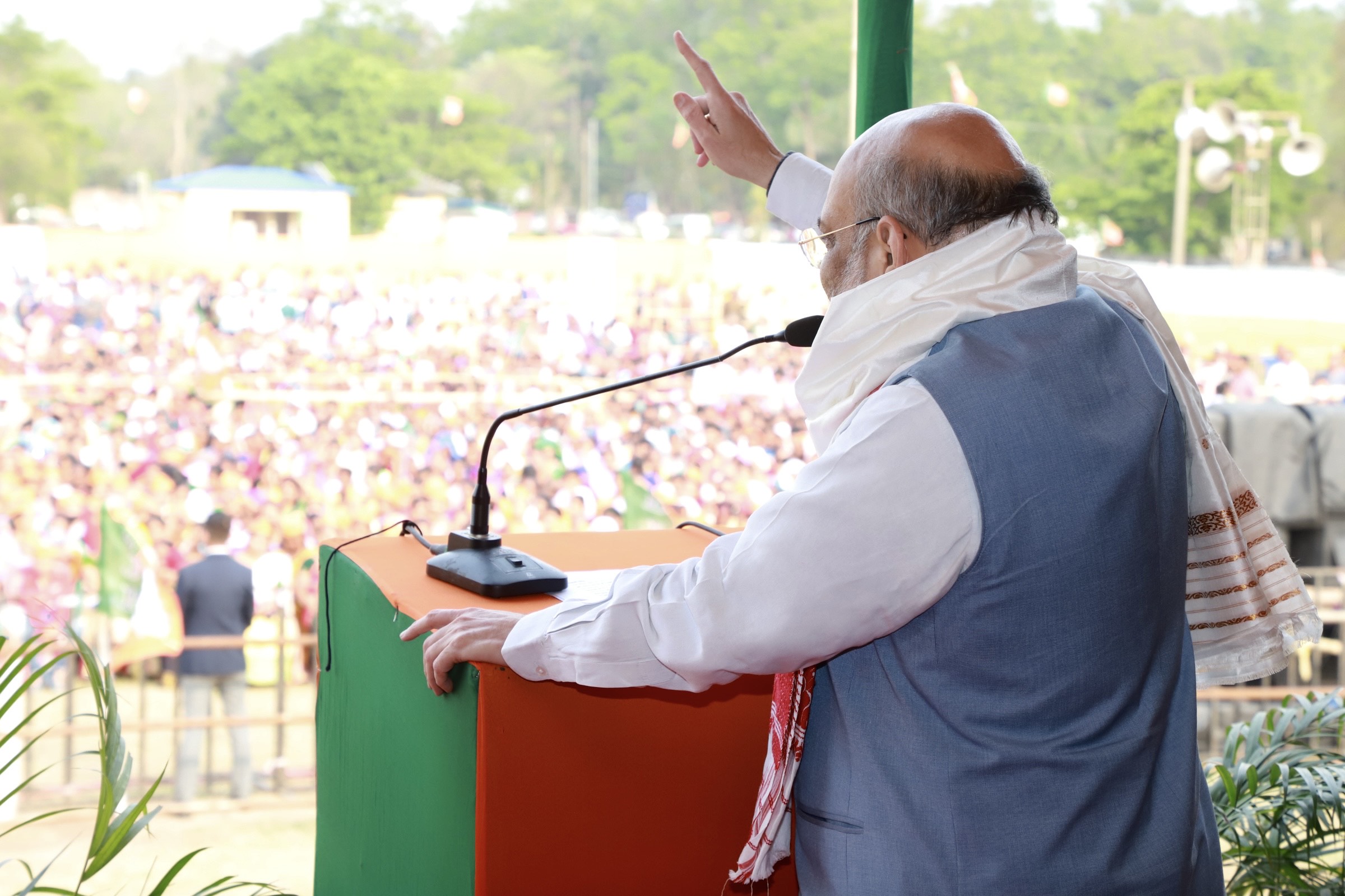  Hon'ble Union Home Minister Shri Amit Shah addressing a public meeting at Sonapur Mini Playground, Dispur, Distt. Kamrup (Assam).