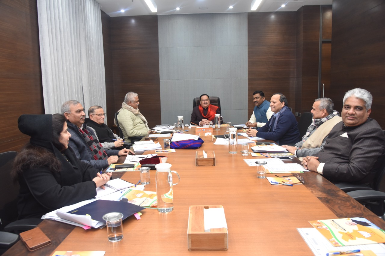 Photographs : BJP Working President Shri J.P. Nadda chairing meeting of BJP National General Secretaries at BJP HQ, 6A DDU Marg, New Delhi