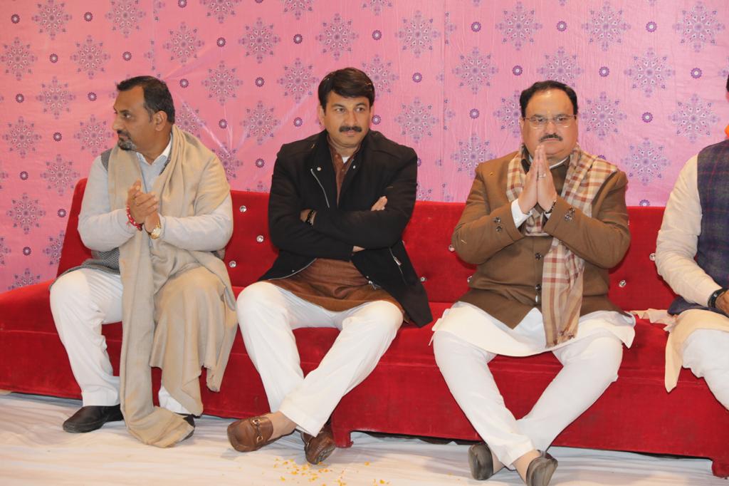 Photographs : BJP Working President Shri J.P. Nadda addressing Organisational review Meeting of Timarpur Assembly in New Delhi