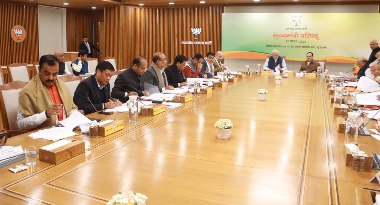 Photographs : BJP ruled States Chief Ministers and Deputy Chief Minister's meeting at BJP HQ, 6A DDU Marg, New Delhi