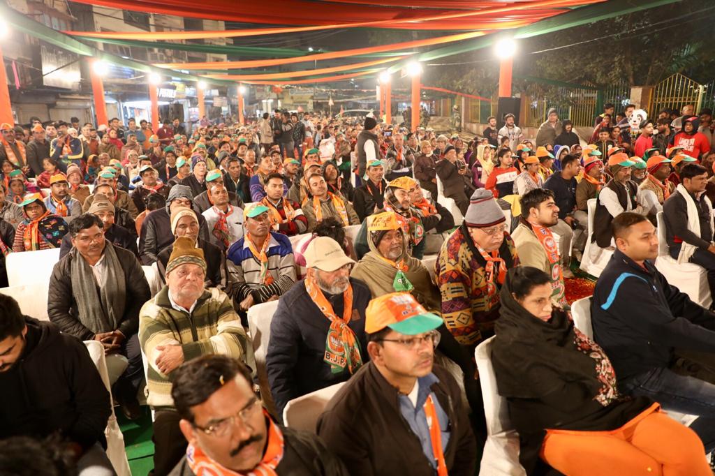 Photographs : BJP National President Shri J.P. Nadda addressing a public meeting in Moti Nagar, New Delhi