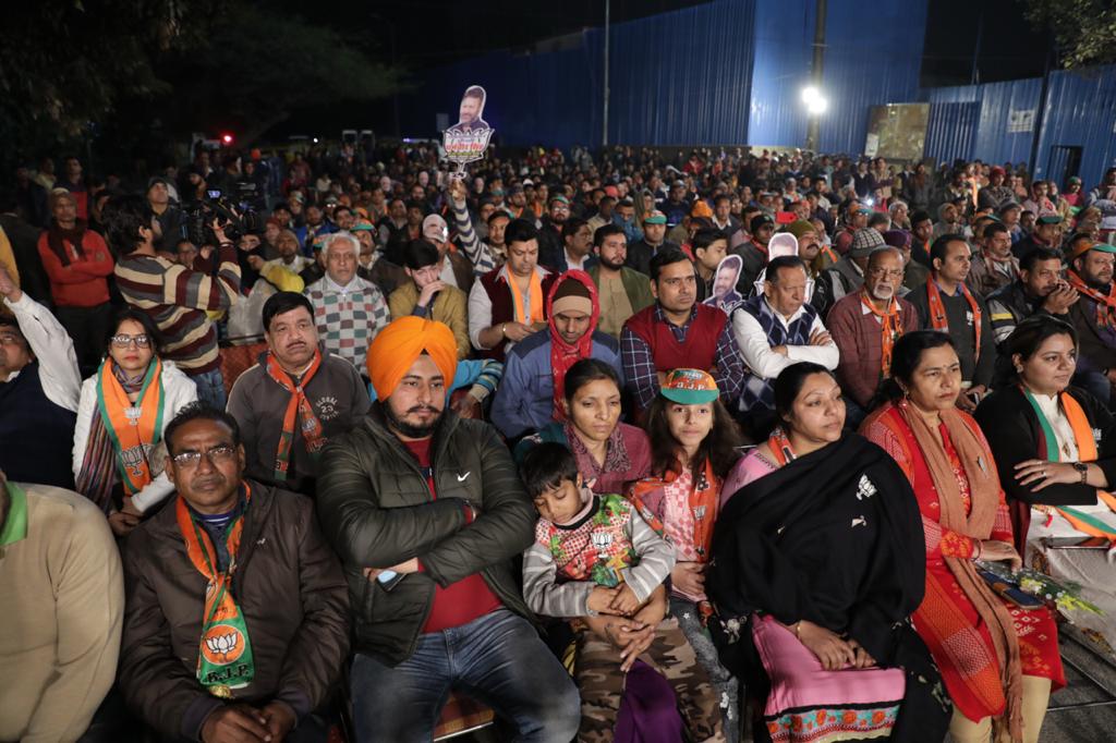 Photographs : BJP National President Shri J.P. Nadda addressing a public meeting at Kalkaji (Delhi)