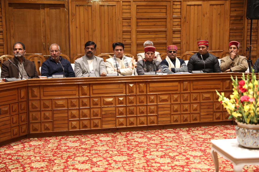 Photographs of BJP National President Shri J.P. Nadda addressing Glimpses of meeting with State office bearers and district presidents in Himachal Pradesh on 27 February, 2020