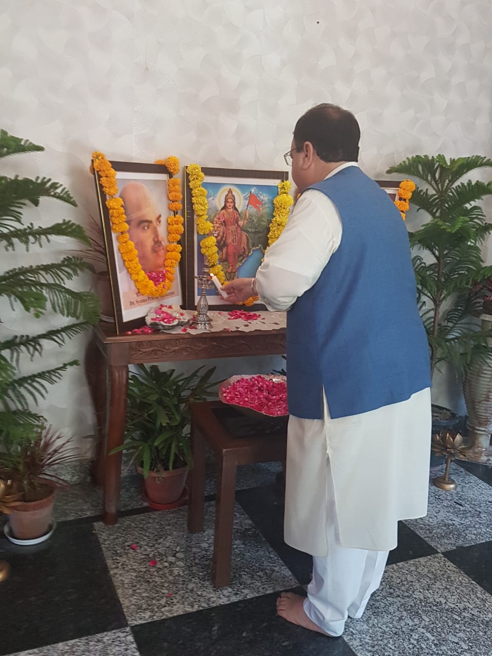 Photographs : BJP National President Shri J.P. Nadda addressing party karyakartas on the occassion of BJP's Foundation Day.