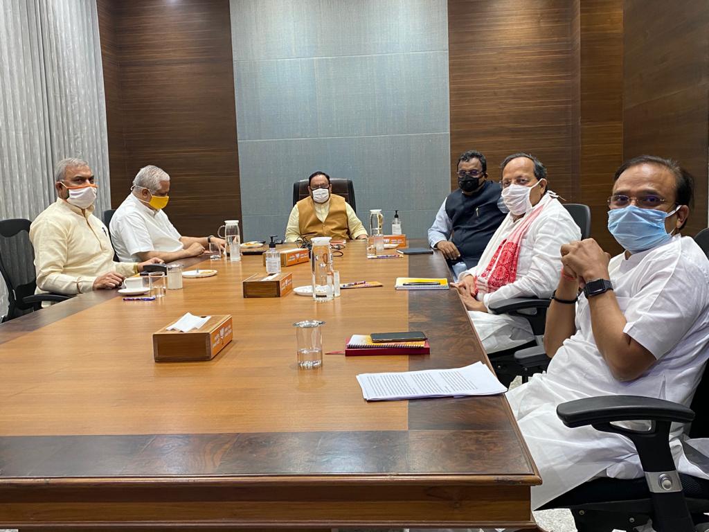 Photographs of BJP National President Shri J.P. Nadda interacting with BJP National General Secretaries