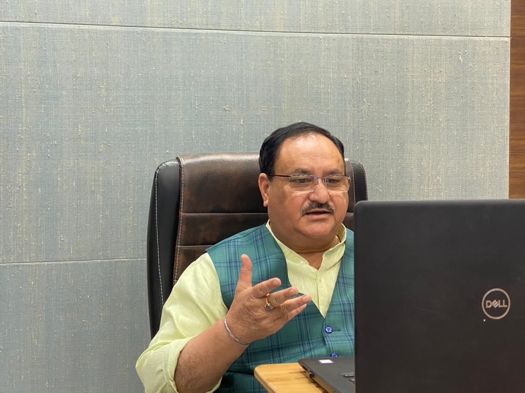 Photographs : BJP National President Shri J.P. Nadda interacting with Bihar BJP Core Committee via video conferencing