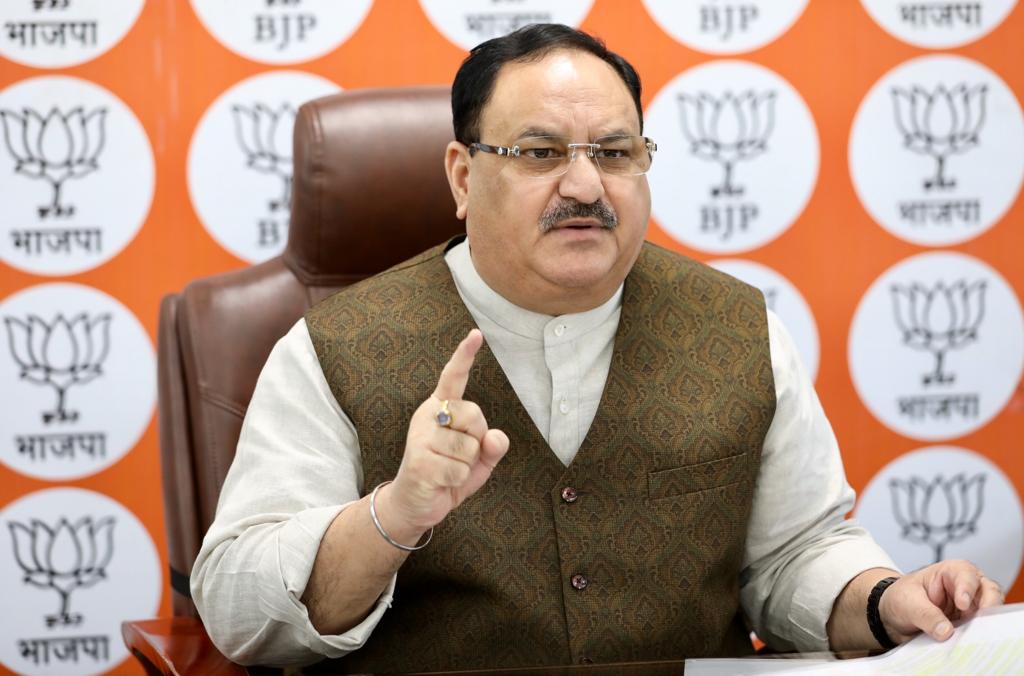 Photographs : BJP National President Shri J.P. Nadda interacting with Puducherry State BJP Office Bearers via video conferencing