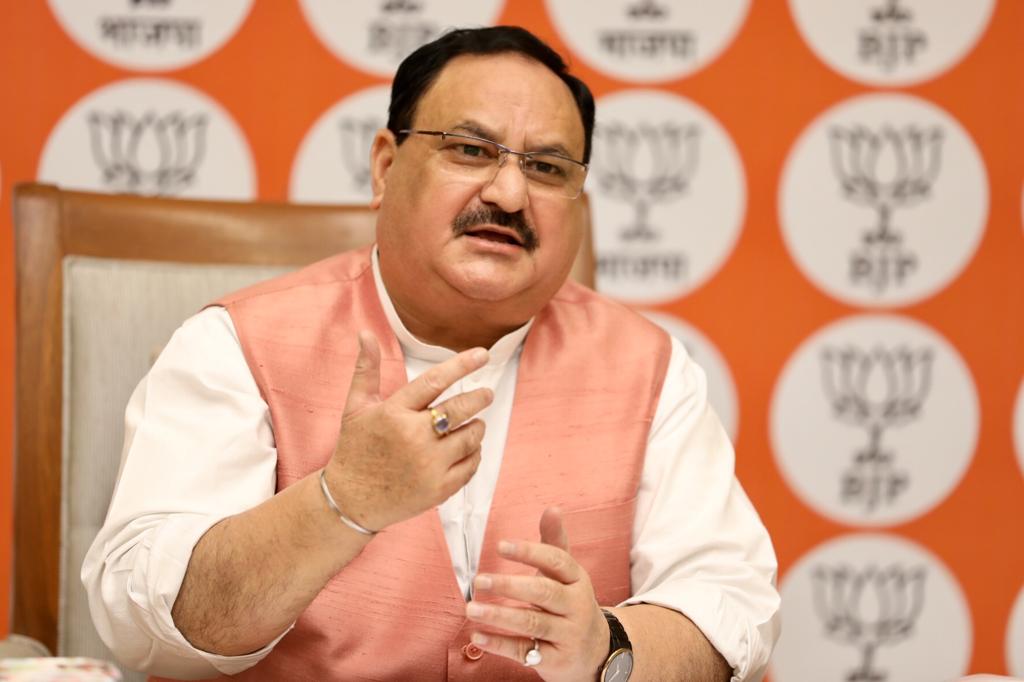 Photographs : BJP National President Shri J.P. Nadda interacting with Chandigarh BJP Office Bearers via video conferencing