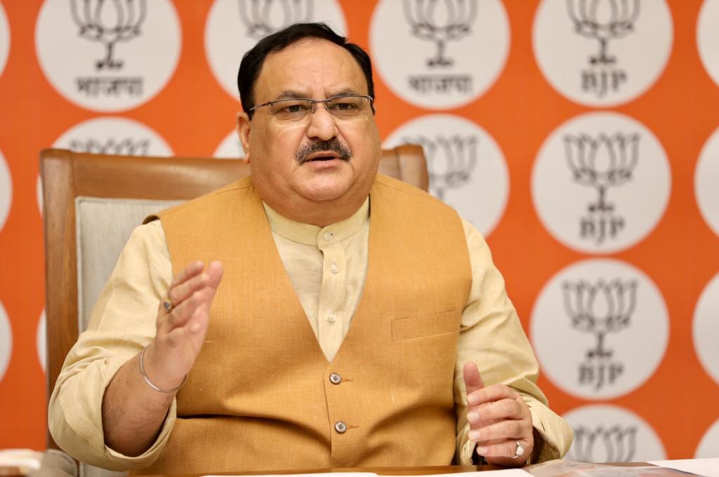 Photographs : BJP National President Shri J.P. Nadda interacting with Nagaland BJP Office Bearers via video conferencing