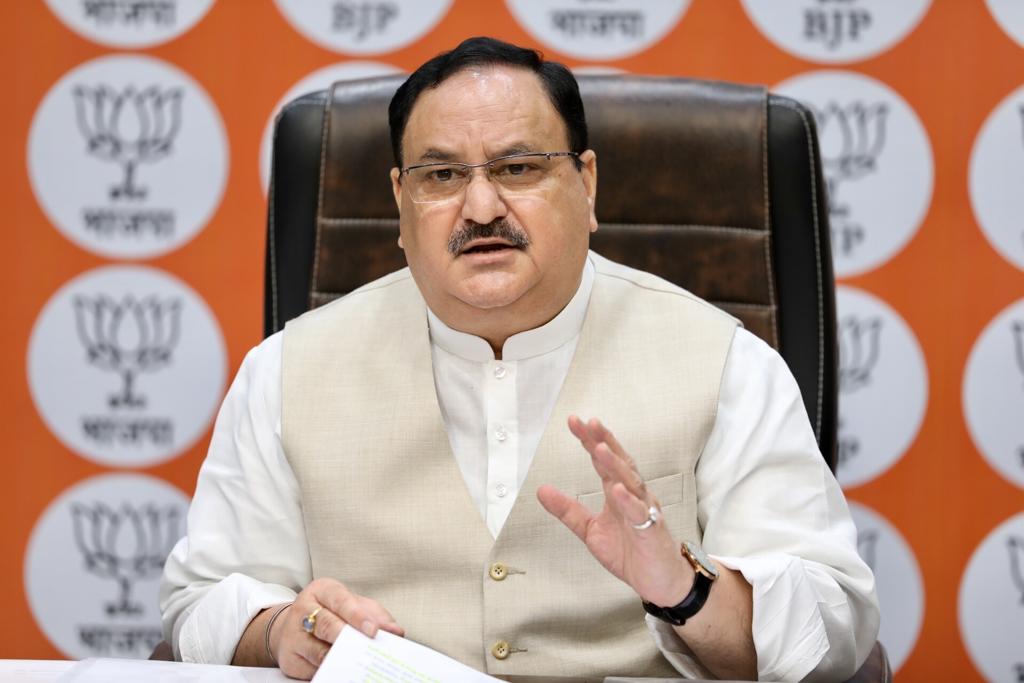 Photographs : BJP National President Shri J.P. Nadda interacting with Maharashtra BJP Office Bearers via video conferencing