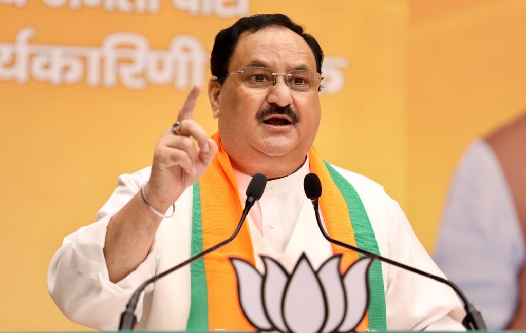 Photograps : BJP National President Shri J.P. Nadda addressing Tamil Nadu BJP State Executive Meeting via video conferencing