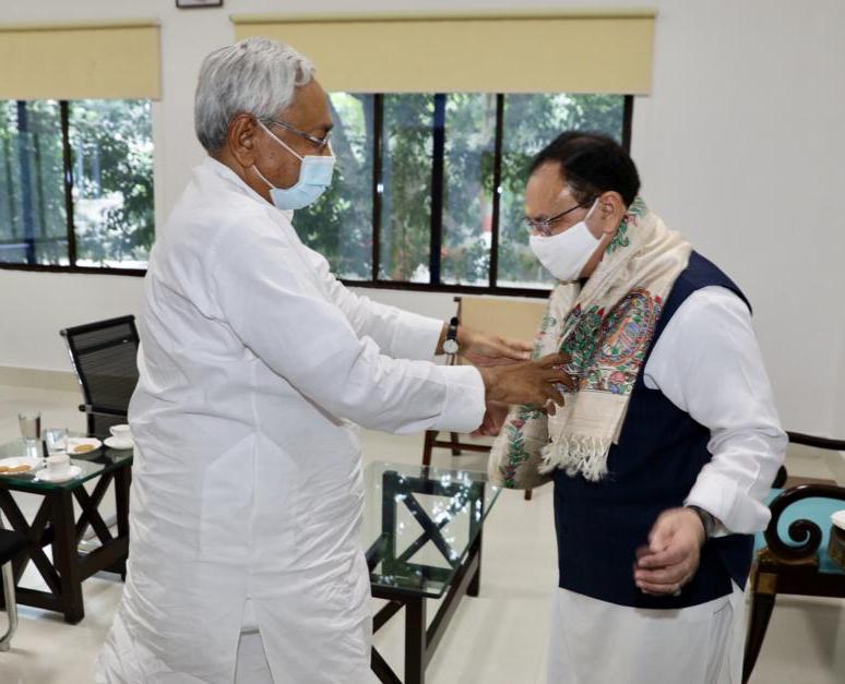 Photograps : BJP National President Shri J.P. Nadda met with Bihar CM, Shri Nitish Kumar in Patna (Bihar).