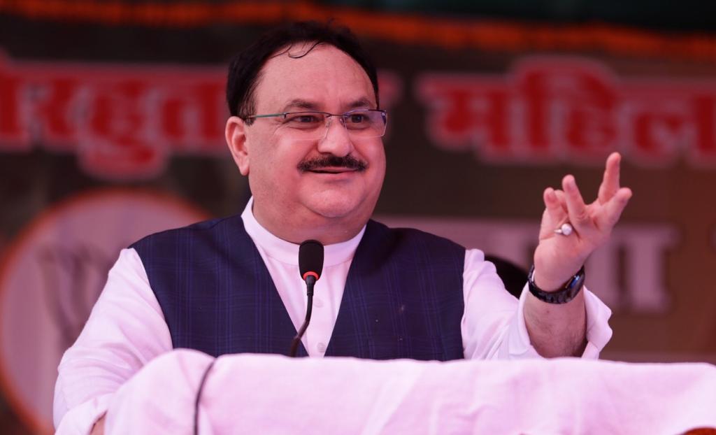 Photographs : BJP National President Shri J.P. Nadda addressing litchi & women farmers in Padma Shri Chachi Kisan Village, Saraiya, Muzaffarpur (Bihar)