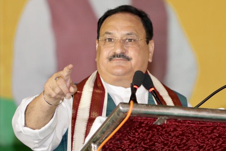 Photographs : BJP National President Shri J.P. Nadda addressing a public rally at Chakia Gandhi Maidan, Pipra, Motihari (Bihar).