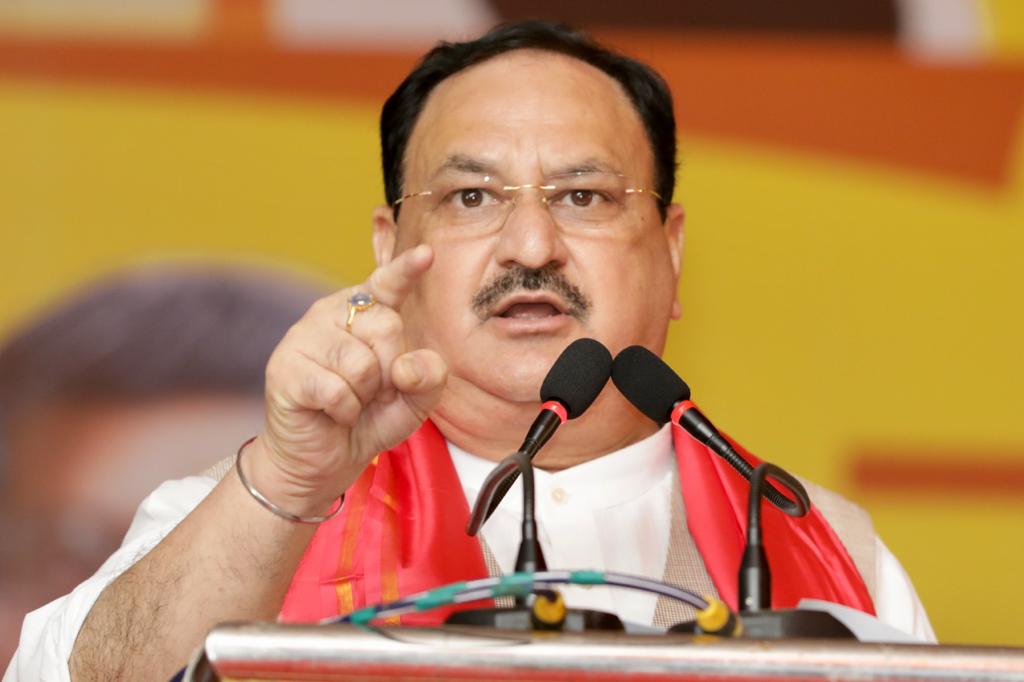 Photographs : BJP National President Shri J.P. Nadda addressing a public rally at Rangbhumi Maidan, Purnia (Bihar).