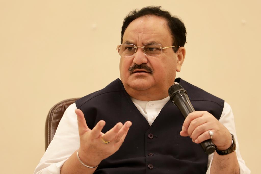 Photographs : BJP National President Shri J.P. Nadda addressing NDA meeting at Hotel Sapphire Inn, Siwan (Bihar)