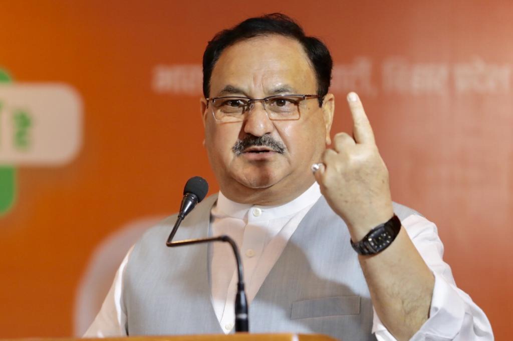 Photographs : BJP National President Shri J.P. Nadda addressing Intellectuals Meeting on the occasion of Sardar Patel ji's Jayanti at Hotel Chanakya, Patna (Bihar)