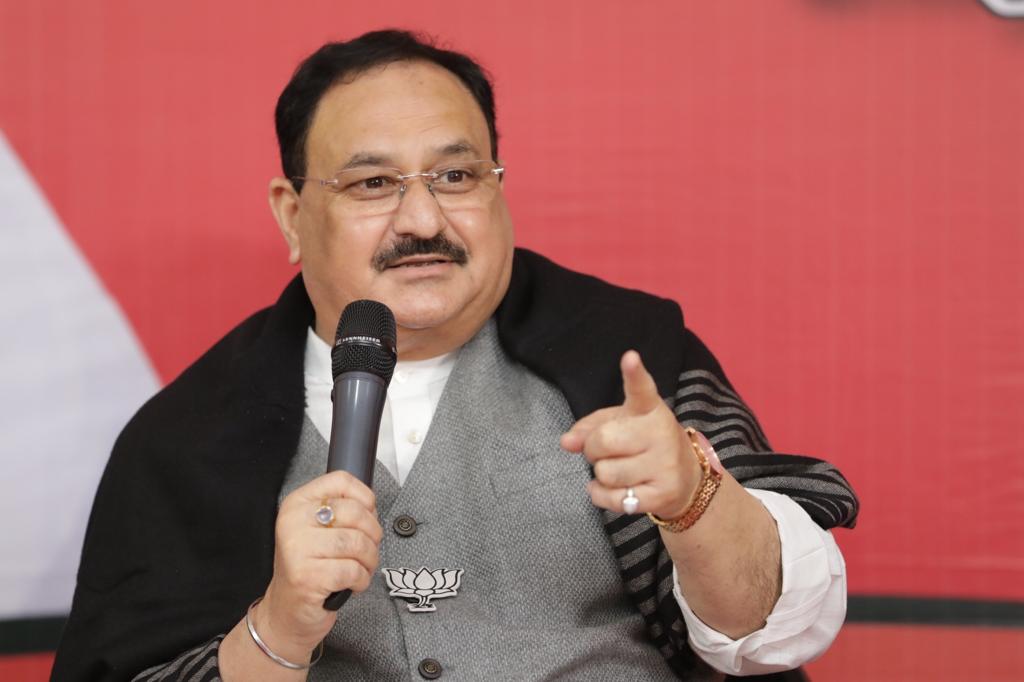 Photographs : BJP National President Shri J.P. Nadda addressing Social Media Volunteer Meeting at Bijapur Guest House, Dehradun (Uttarakhand)