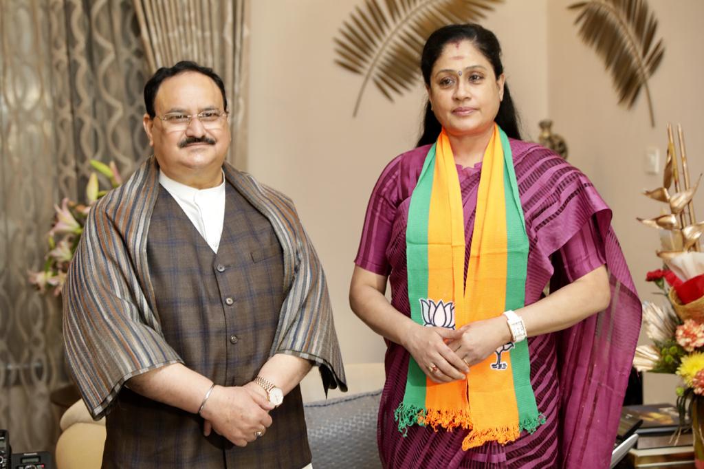 Photographs : Smt. M. Vijayshanti joining BJP in presence of BJP National President Shri J.P. Nadda