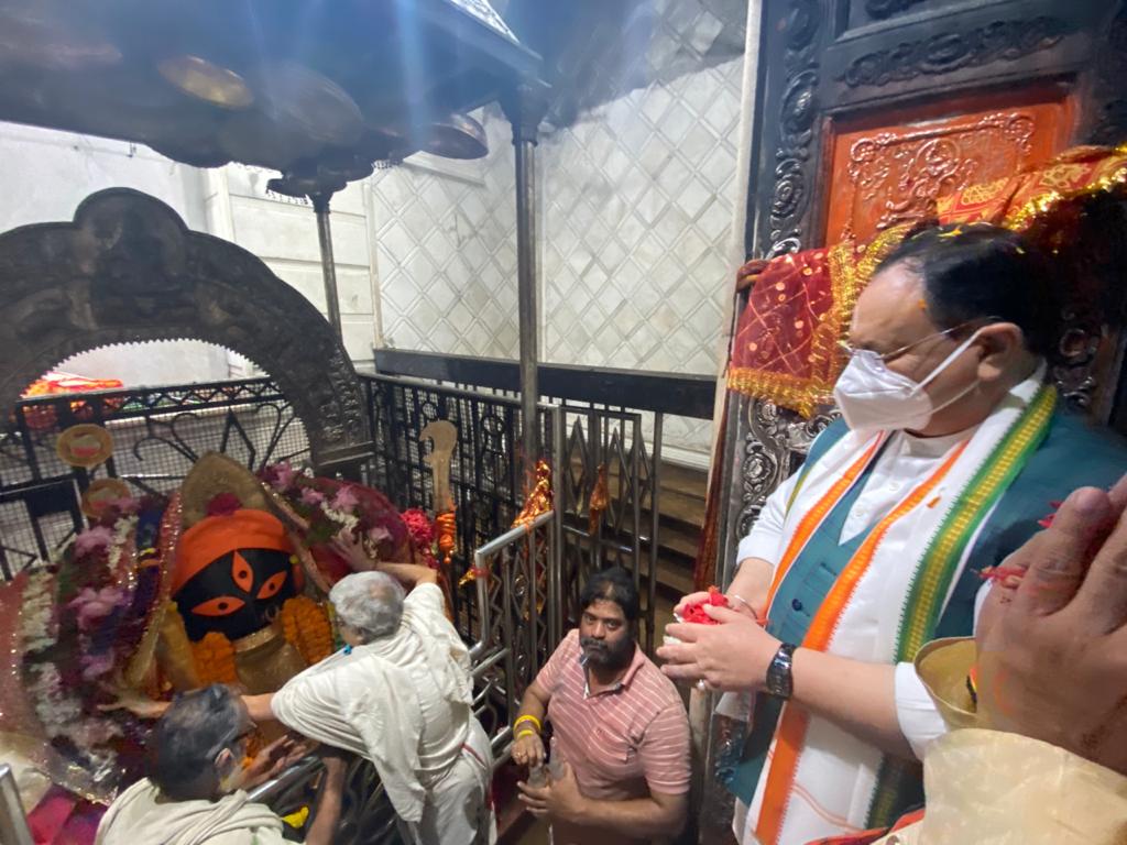 Photographs : BJP National President Shri J.P. Nadda offered prayers at Kalighat Kali Mandir in Kolkata (West Bengal)