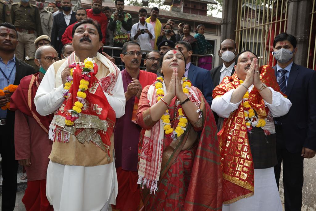 Photographs : BJP National President Shri J.P. Nadda offered prayers at Kamakhya Temple in Guwahati (Assam).