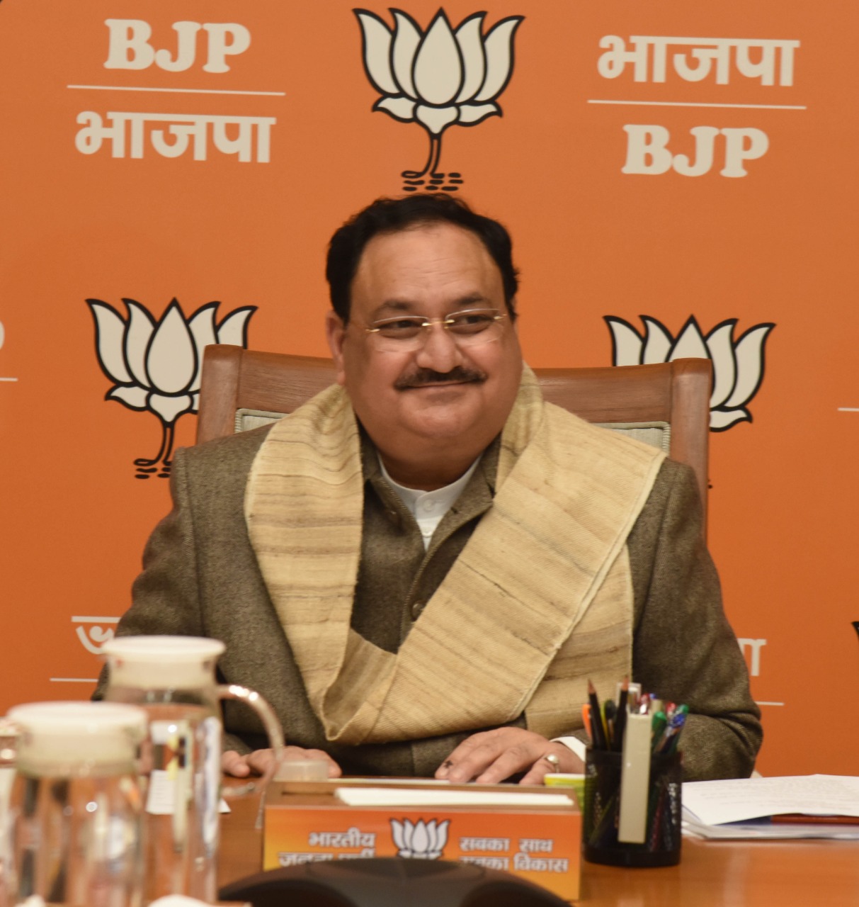 Photographs : BJP National President Shri J.P. Nadda chaired meeting on West Bengal Election with Central Ministers & Union Ministers from State at BJP HQ, 6A DDU Marg, New Delhi