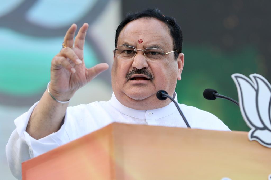 Photographs : BJP National President Shri J.P. Nadda addressing a public meeting in Thrissur (Kerala)