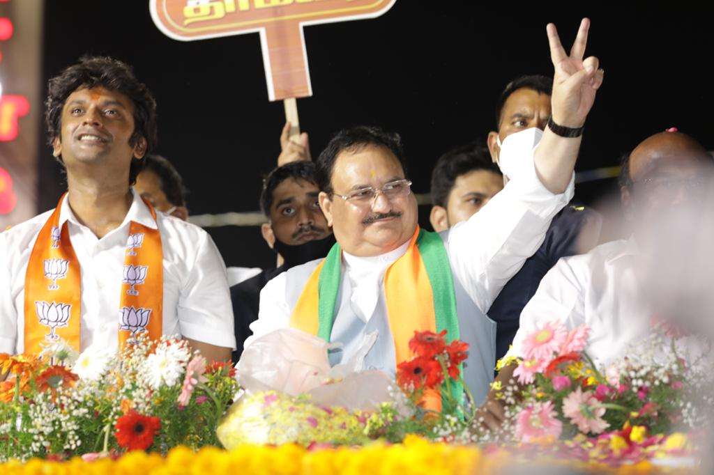 Road show of Hon'ble BJP National President Shri J.P. Nadda in Harbour constituency (Tamil Nadu)