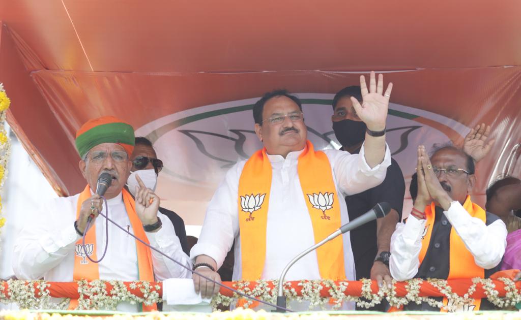  BJP National President Shri J.P. Nadda ji's road show in Thirunallar (Puducherry)