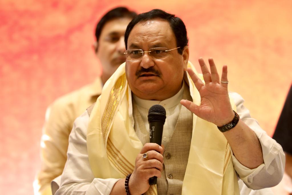  BJP National President Shri J.P. Nadda addressing organisational meeting of Siliguri & Jalpaiguri District at Hotel Montana, Siliguri (West Bengal).