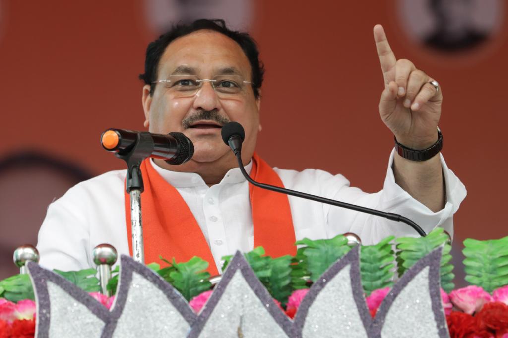  BJP National President Shri J.P. Nadda addressing a public meeting in Jamalpur (West Bengal).