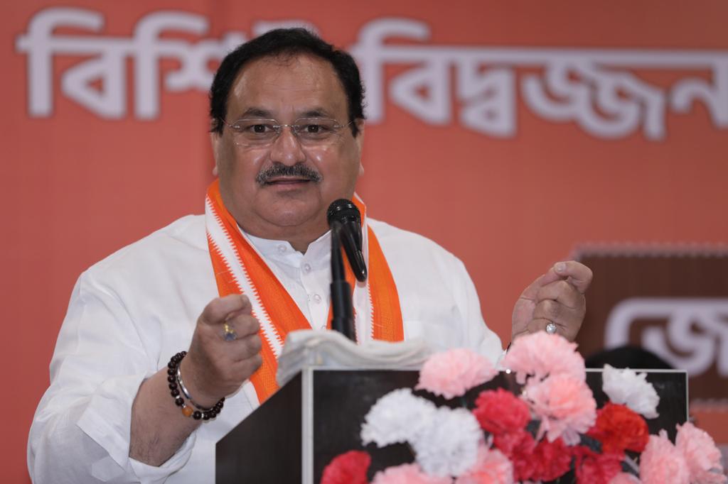  BJP National President Shri J.P. Nadda addressing a Town Hall Meeting in Asansol South at Hotel The Fern Residency (West Bengal)