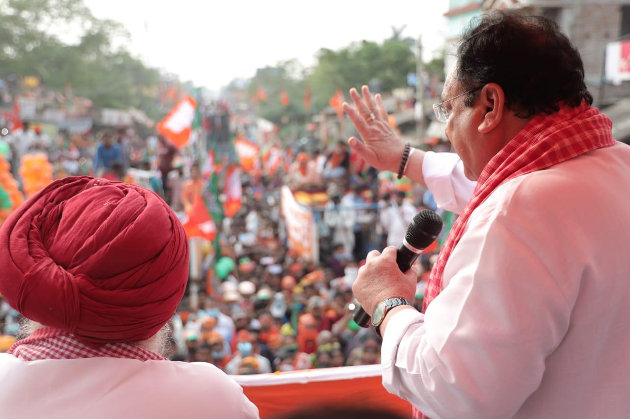  BJP National President Shri J.P. Nadda ji's road show in Galsi (West Bengal).